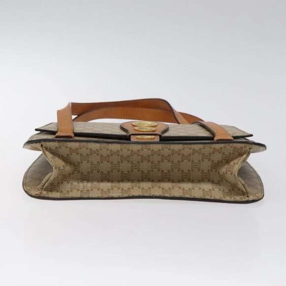 CELINE Macadam Canvas Hand Bag PVC Beige Gold Auth BA2310 - Picture 7 of 16